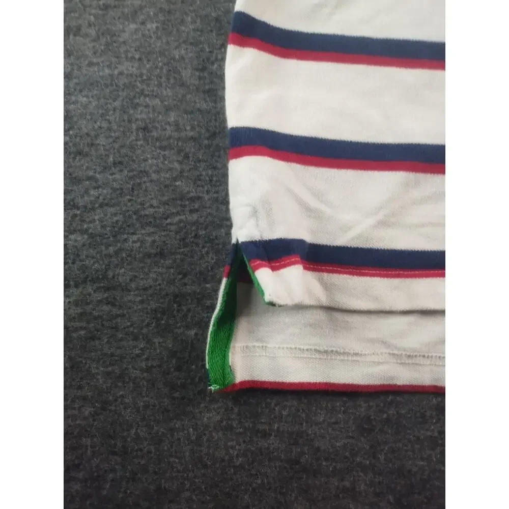 Vintage Polo Ralph Lauren Shirt Mens 2XL White Blue Red Striped Casual
